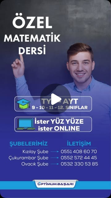 OPTİMUM BAŞARI EĞİTİM KURUMLARI, Instagram: “Ankara’nın en kaliteli VIP butik dershaneleri olan Optimum Başarı Kursları’nda Özel Ders Ayrıcalığı Yaşayın! Optimum Başarıyla gerçek VIP eğitim öğretim ayrıcalığını keşfedin! İstediğiniz sınıf ve grup sayısı Ankara’nın en kaliteli butik kursu olan Optimum Başarı Kursları’nda! Optimum Başarı Eğitim Kurumları olarak her öğrencimize özel ders planları hazırlıyor, birebir eğitim ayrıcalığını her şubemizde gururla sunuyoruz. 📘 Her öğrenci için özel çalışma programı 👩‍🏫 Birebir derslerle hedefe en kısa yoldan ulaşma fırsatı 🧠 Deneme Kulübü ile gerçek sınav atmosferinde düzenli pratik 💬 Güçlü rehberlik desteğiyle her adımda yanında Bizde başarı sadece anlatılmaz, birebir yaşanır! 💪✨ Size en uygu şubemizde çay kahve ikram etmeye bekleriz! 📍 Ovacık, 548.Cad No:21 / 1, 06280 OVACIK/Keçiören/Ankara 📍Kızılay Mah. İzmir2 cad. No: 43 Kat/1/2, Kızılay, İzmir-2 Cd. No: 43 Kat/1/2, 06420 Çankaya/Ankara 📍Kızılırmak mah, Çukurambar, Yücel Seçkiner Caddesi 24/A, 06530 Çankaya/Ankara optimumbasari.com #õzelders #özeldersankara #özeldersmatematik #özeldersfizik”